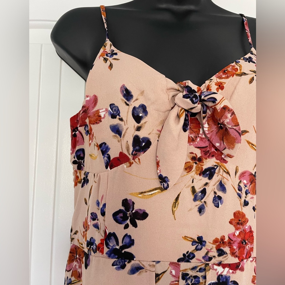 Xhilaration Peach Floral Smocked Sundress/romper